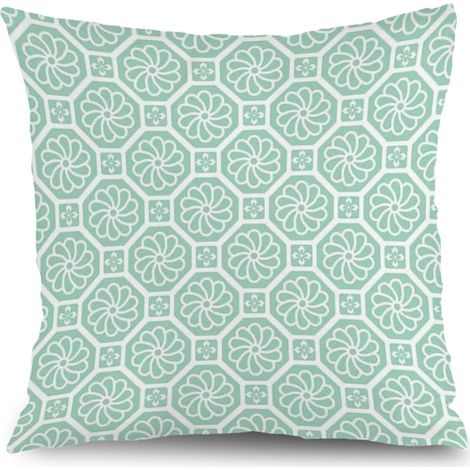 Housse de coussin extérieur floral, décoration canapé salon,45×45cm (1/5)