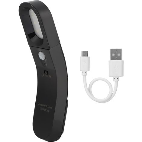 Haushalts-USB-Nachtlicht, LED-Infrarot-Induktionslampe für den menschlichen Körper, für Nachttisch, Kleiderschrank, Badezimmer, schwarze Schale, weiß (1/5)