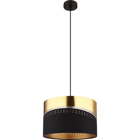 Luce a sospensione Luce a sospensione Lampada da soggiorno E27 metallo nero H 120 cm (1/4)