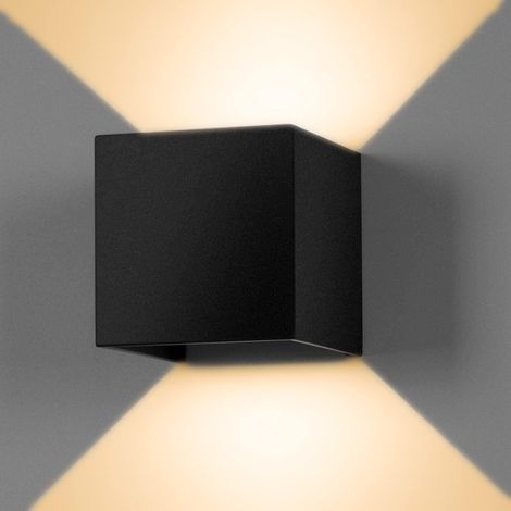 Applique LED cubo nera da parete 12W IP65 – Luce calda, naturale o fredda – Up & down per esterno (Copia) - Colore della luce: Luce calda