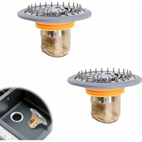 2 Pièces Clapet Anti Odeur, Rond Bouchon Douche Anti Odeur, Anti Odeur Douche, Bonde Douche à Filtre à Pointes, PVC, avec Tamis, pour Salle de Bain, Jardin, Buanderie (1/5)