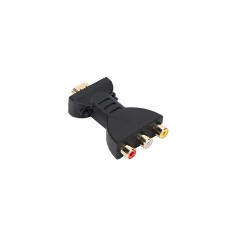 Adaptateur HDMI vers RCA 1080P – Connecteurs plaqués or 24 carats – Compatible téléviseurs HD et systèmes home cinéma – Dimensions 70x40x15mm (1/5)