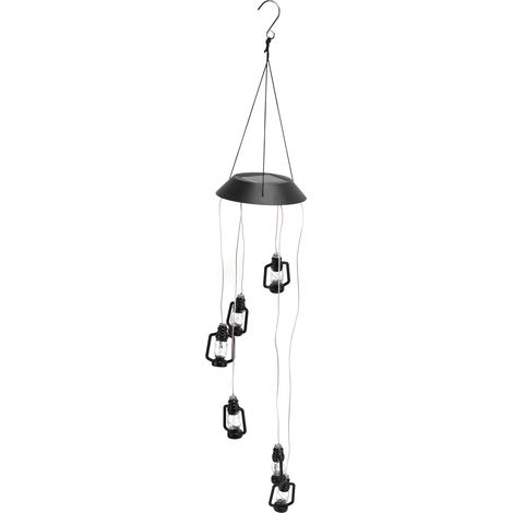 Solarbetriebene Petroleum-Windspiellampe mit 6 LEDs, wasserdicht, farbenfroh, Petroleum-Windglocke (1/5)
