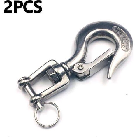 Gancio scorrevole, gancio per catena in acciaio inossidabile 304 da 3/16", gancio di sicurezza, gancio girevole per catena, cavo, ecc. (capacità 300 libbre) (1/4)