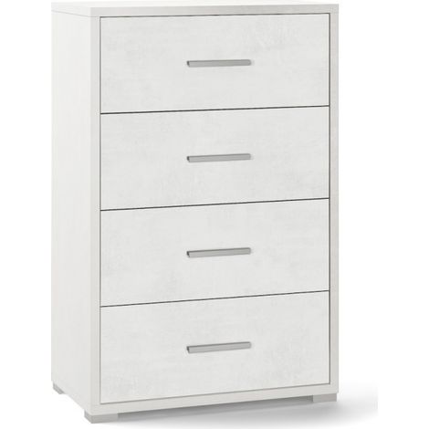Cómoda de oficina con cuatro cajones Blanco Óxido 51x41x h110 cm
