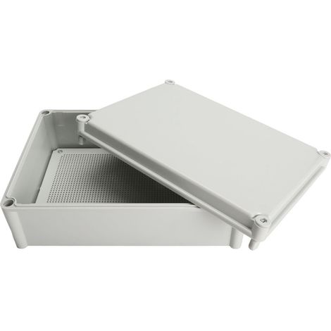 Boîtier de raccordement étanche IP67 avec platine de montage, 380x280x130mm, ABS gris, coffret électrique DIY pour installation technique. (1/5)