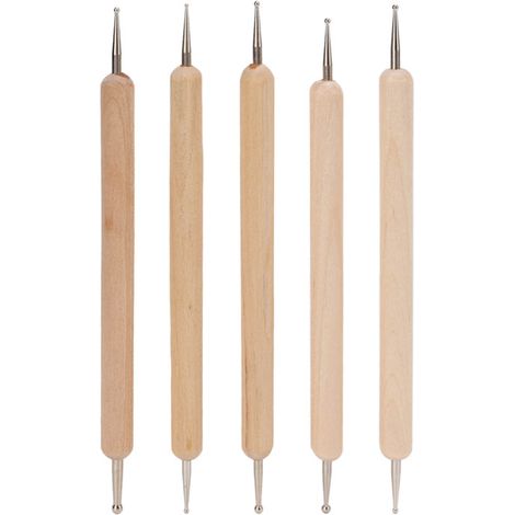 Juego de 5 lápices de calco de doble punta, con agarre firme, para grabado, modelado en arcilla y cerámica.