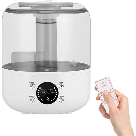 Humidificateur 5L – silencieux, ultrasonique, buse 360°, remplissage facile, arrêt automatique, télécommande (1/5)