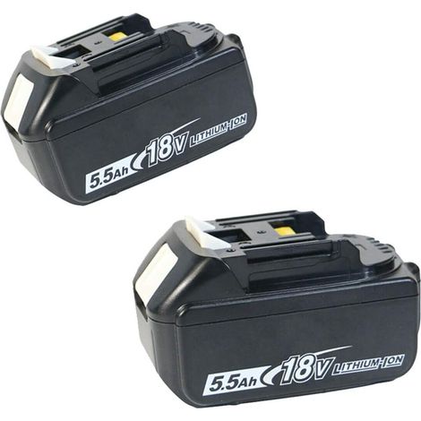 Teetok – Batterie lithium-ion 18V 8.0Ah – Lot de 2 – Indicateur LED – Compatible avec Makita BL1860B BL1850B BL1840B BL1845 LXT-400 (1/5)
