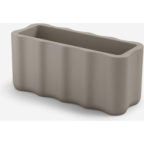 Rechteckiger Blumenkasten aus Polyethylen für den Außenbereich Nebula 90cm - Beige (1/3)