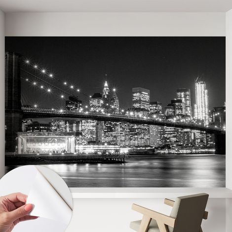 Papier peint autocollant avec imprimé pour intérieur moderne application facile a motif Panorama nocturne 152x104 cm (1/5)