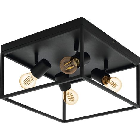 Luminaire plafonnier, 4 lampes, lustre au style industriel (1/5)