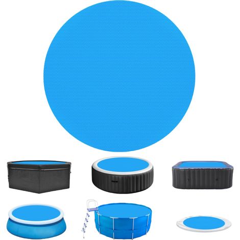 Copertura solare per piscina, diametro 3,05 m, coperture solari rotonde per piscina, spessore 0,38 mm, protezione per piscina in PE per piscina fuori terra interrata, per riscaldamento dell'acqua, blu