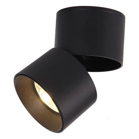GENERIC-Spot en Saillie Orientable 7W LED Spots de Plafond Plafonnier Aangle Réglable Applique de Plafond Lampe COB, Rotative à 360 ° (Blanc Chaud 3000k) (noir ) (1/5)