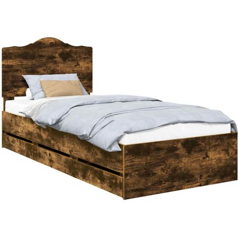 Maison Exclusive - Bettrahmen Geräucherte Eiche 100 x 200 cm Inge