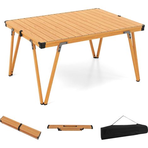 Tavolo da campeggio pieghevole 93 x 69 x 47,5 cm leggero e impermeabile stile moderno alluminio marrone 200013912