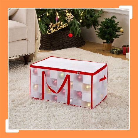 Aufbewahrungsbox fur weihnachtskugeln mit verstellbaren trennwanden