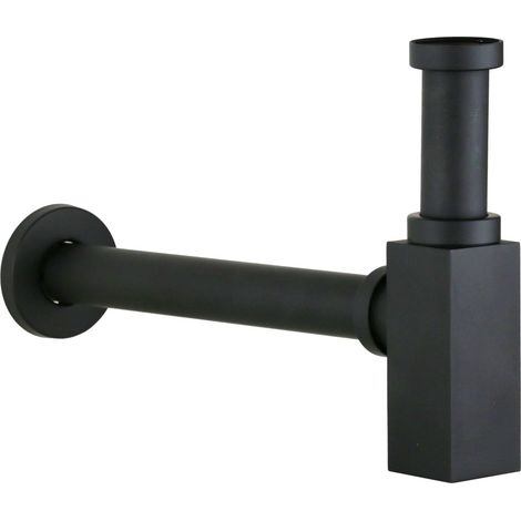 Sifone per lavabo modello quadro nero opaco Piralla Rubinetterie SIFQNR Nero opaco