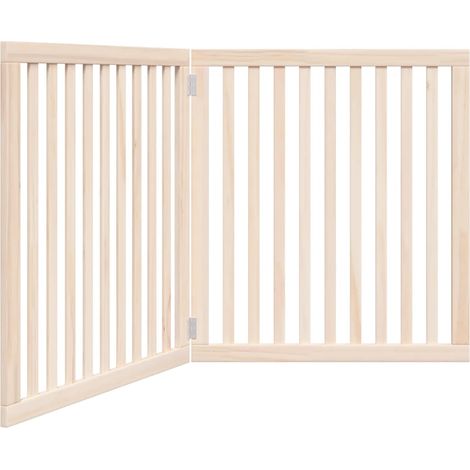 Barrière pour chien pliable 2 panneaux 160 cm bois de peuplier (1/5)