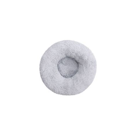 Panier/coussin pour chat en forme de donut, gris clair, diamètre 50 cm (1/5)