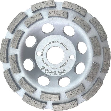Mola abrasiva diamantata Premium da 125 mm, disco abrasivo universale a doppia fila per calcestruzzo, 125 mm x 22,2 mm (1/4)