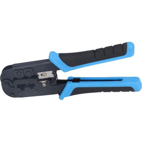 Pince à sertir RJ réseau, 8P/6P, outil de coupe et de dénudage de fils JLN568, bleu-noir. (1/5)