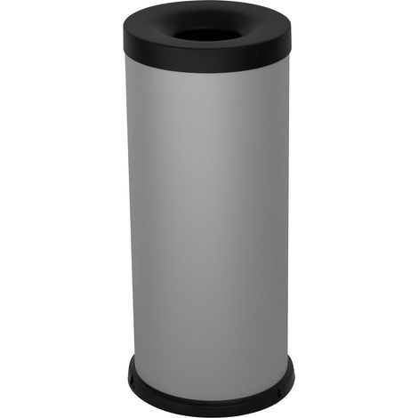 Pattumiera Gettacarte Ø25xh60 cm Autoestinguente In Acciaio Verniciato Grigio (1/2)