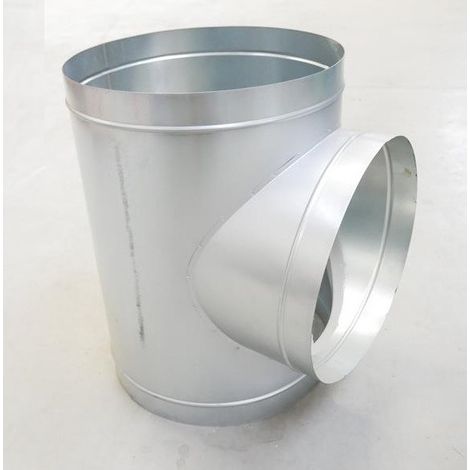 Té inégal à 90° acier galvanisé diamètre 400-355mm pour raccord de conduits de ventilation ATLANTIC