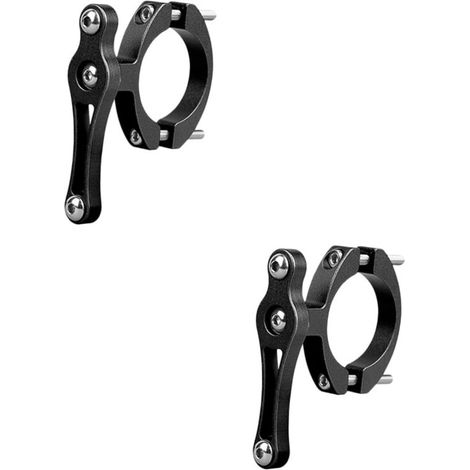 Lot de 2 adaptateurs porte-bidon pour vélo, colliers réglables en aluminium pour guidon ou tige de selle, support universel pour bouteille d’eau, noir (1/5)