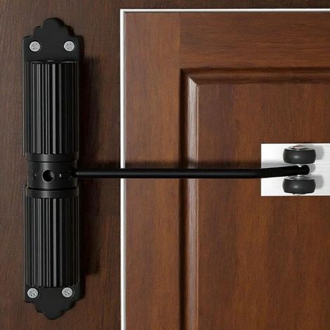 Automatischer, einteiliger Türschließer für den Innen- und Außenbereich, ideal für Innentüren, Büros und Gartentore (schwarz) (1/4)