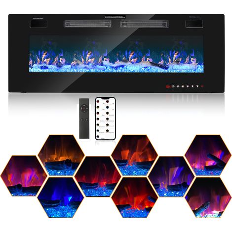 Jiubiaz 50 Zoll Elektrokamin 1500 W mit WLAN, Bluetooth und Fernbedienung (1/5)
