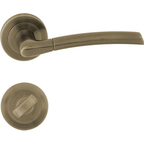 DOMINO Poignée de porte PRESTO-R M3 WC Poignée avec rosace WC Bronze (1/5)