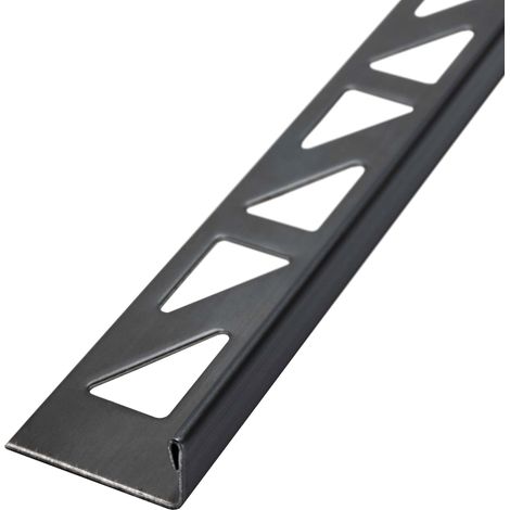 Dalsys Fliesenschiene Fliesenprofil Edelstahl L-Profil, Fliesenprofil - Schwarz gebürstet 2,5m x 12,5mm, 1 Stück (1/5)