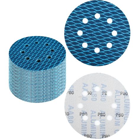 Disques Abrasifs Diamantés 125 mm Grain 80 - Pour Métal et Composites - Usage Intensif Sec/Humide - Compatible Ponceuse Orbitale(32 Pièces) (1/5)