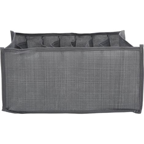 Armoire de rangement pour vêtements avec 7 grands compartiments, empilable, en tissu inodore, solution de rangement peu encombrante, design gris à 7 compartiments. (1/5)