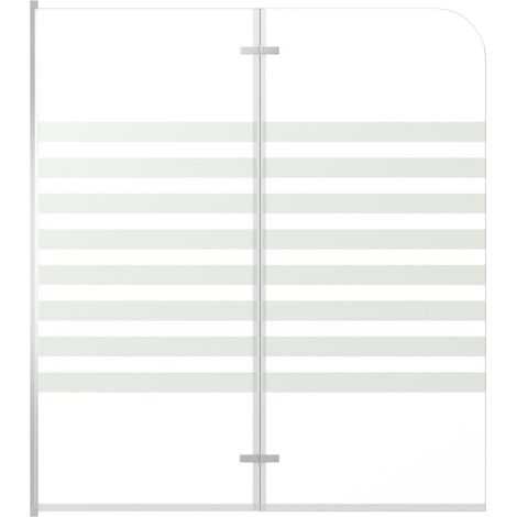 Mampara de baño 120 x 140 cm cristal templado rayado 020003740
