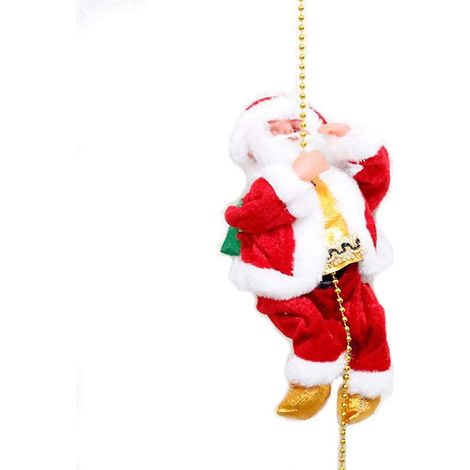 Père Noël grimpant sur une corde, intérieur et extérieur. Père Noël électrique grimpant, décoration de Noël parfaite. (1/4)