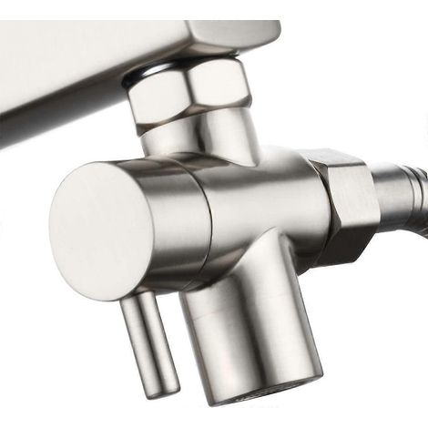 Inverseur de robinet en laiton, vanne d'inversion 22 mm à 3 voies, pour robinet de salle de bain et de cuisine, finition nickel brossé, SBA021CNA (1/4)