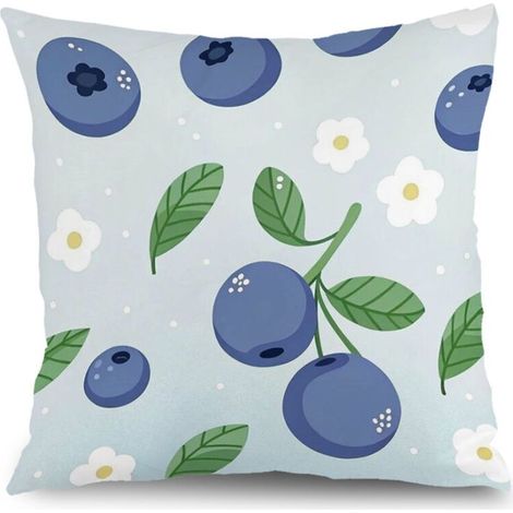Housse de coussin fleurs bleu rose jaune, décoration canapé-lit,40×40cm (1/5)