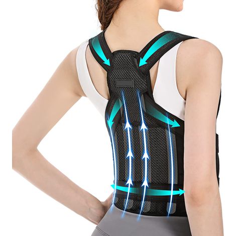 Ceinture lombaire de correction posturale pour femmes et hommes, redresseur d'épaules, soutien ajustable pour tout le dos, soulagement de la douleur - S