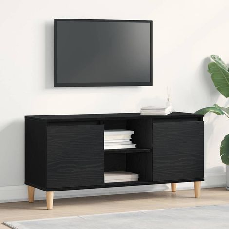 TV-Schränk Schwarz Eichen-Optik 102 x 35 x 50 cm Holzwerkstoff
