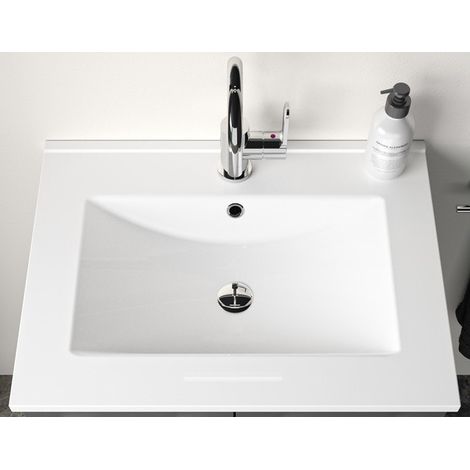 Plan Vasque NEOVA Primo en Céramique Blanc L70cm P46cm - A2310952 (1/2)