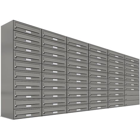 57er Premium Briefkasten Aluminiumgrau RAL Farbe 9007 für Außen Wand Postkasten (1/5)
