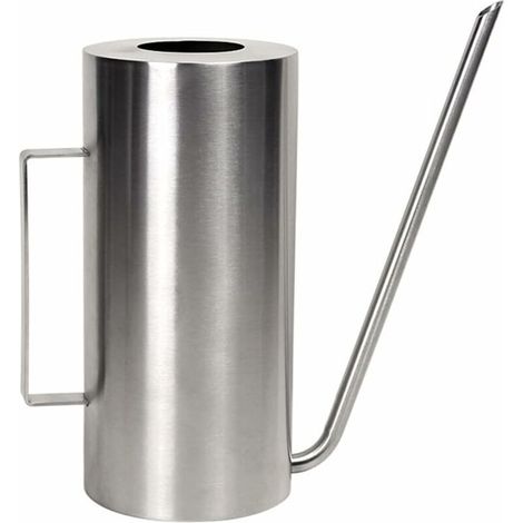 Arrosoir en Acier Inoxydable, Vintage Métal Arrosoir Plante Interieur Extérieur, 1,5l Petit Arrosoir de Jardin avec Long Bec et poignée pour Maison, Balcons, Bureaux, Bonsaïs, Argent (1/5)