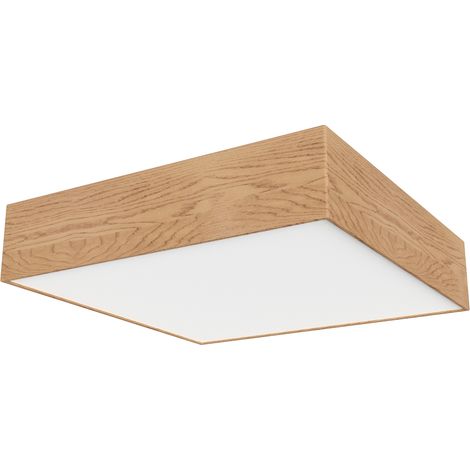 Sulion - Plafonnier LED Carré d'Extérieur Finition Bois IP44 12W (1/5)