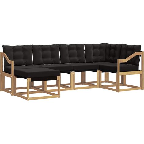 vidaXL Outdoor Sofa Set 6 pcs White and Black (1/5)