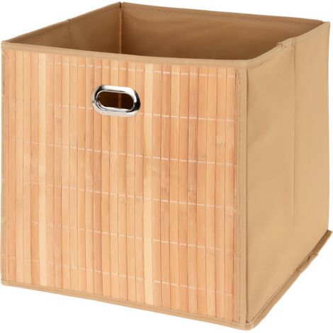 Boîte de rangement décorative, organisateur en bambou, 31 x 31 cm (1/2)