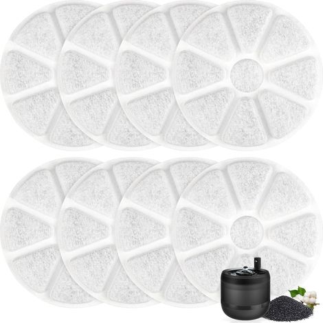 8 Stück Ersatzfilter passend für Philips PAW3210/02 Pet Katzenbrunnen, dreifache Aktivkohlefiltration (1/5)