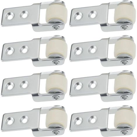 8 rotelle di guida per porte scorrevoli, diametro 15 mm, per porte scorrevoli e ante di armadi.