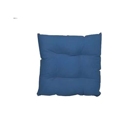 Morbiflex Cuscino Coprisedia Blu Bordato 40x40x4.5 cm con Laccetti